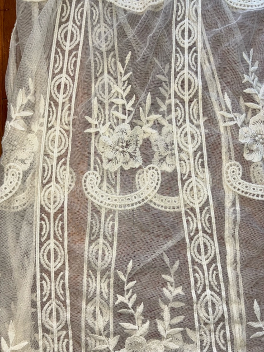 Wishlist Sheer Embroidered Maxi Dress Small Boho Creme - Picture 3 of 16